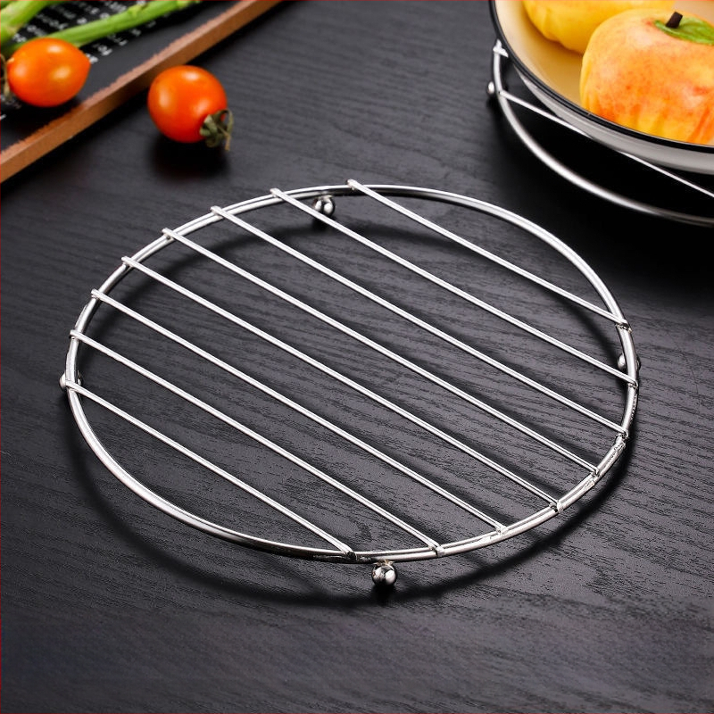 Roostevabast terasest kööginõude hoidik ja pannialus, ümmargune või ruudukujuline, kaasaegne minimalistlik stiil