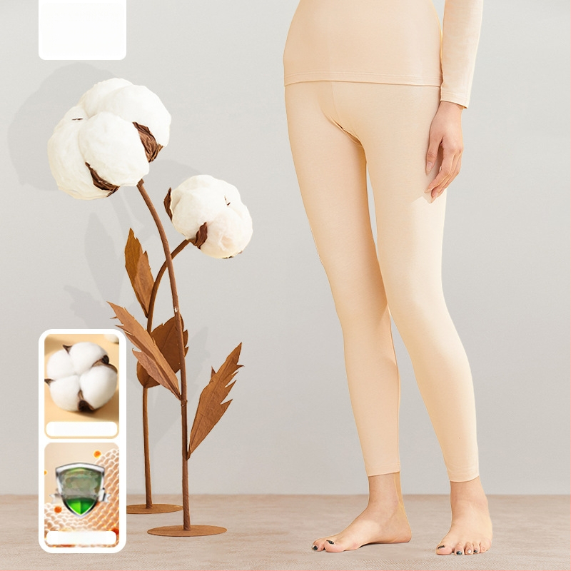 Moterų terminis komplektas iš 95% medvilnės, antibakterinis, apvali kaklo, megztinis viršuje