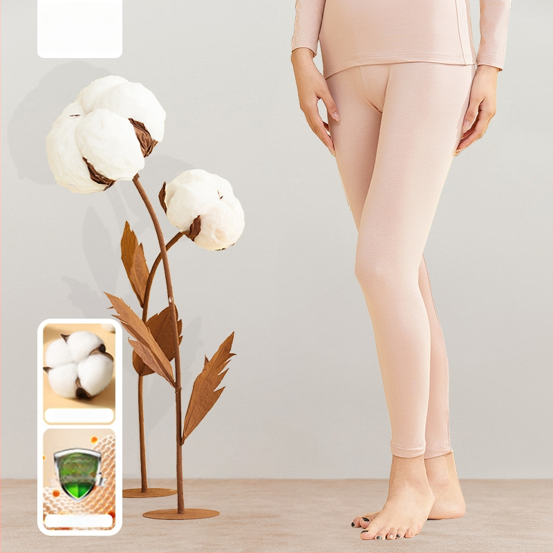 Moterų terminis komplektas iš 95% medvilnės, antibakterinis, apvali kaklo, megztinis viršuje