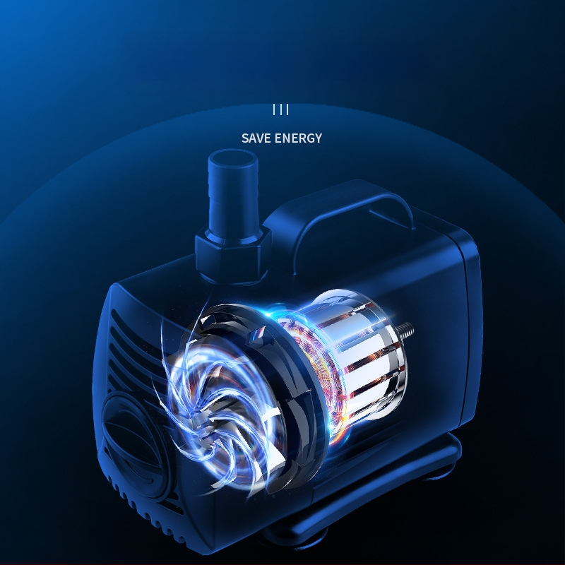 Potopinė siurblys akvariumui su šoniniu įsiurbimu, cirkuliacijai ir filtravimui, amfibinis dizainas, itin tylus