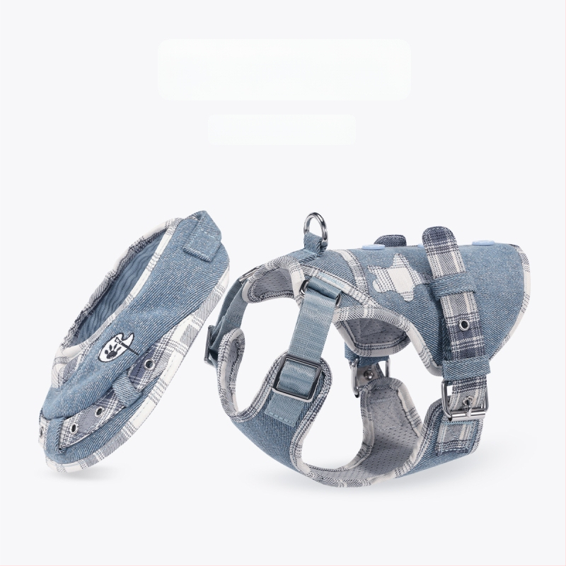Wakytu denim rindkere rihm lemmikloomadele – vestistiilis rihm, vastupidav lõhestusele, koerale ja kassile