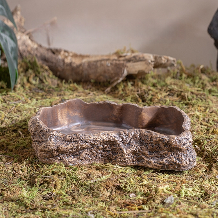 Roomajate toitumise ja joogikauss kivivanni imitatsiooniga (Materjal: Poola tsement; Bränd: Shuo ni; Sobiv: roomajad; Litsentsitud eribrändide märgid: Jah)