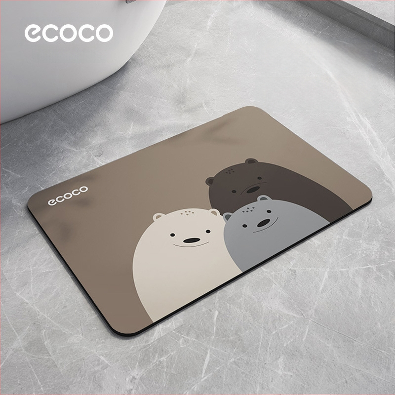 Vannitoa diatomiidist matt – imav, libisemiskindel, kiire kuivamine; ruudukujuline kuju, muster: lilled; sobib vannituppa ja sisenemisele