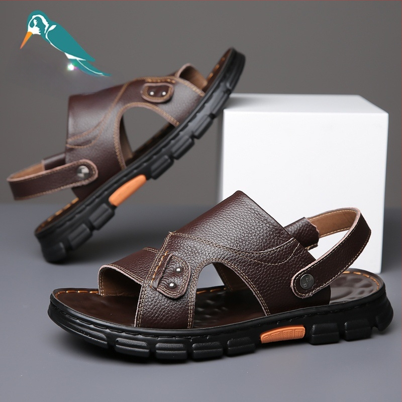 Sandaalid lehma nahast ülaosaga, naha sisemus, PVC talla, avatud varbaga disain