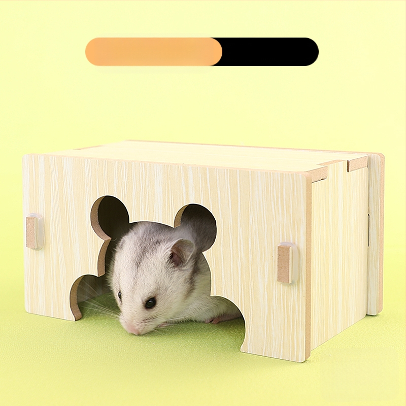 Medinis namelis hamsteriui su vienu kambariu — masyvus medis, lizdas mažiems gyvūnams