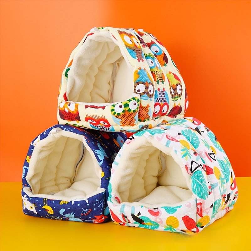 Medvilninis papūgų lizdas-hamakas su tigro raštu žiemai; kilmė Hebėja; privatūs prekiniai ženklai leidžiami