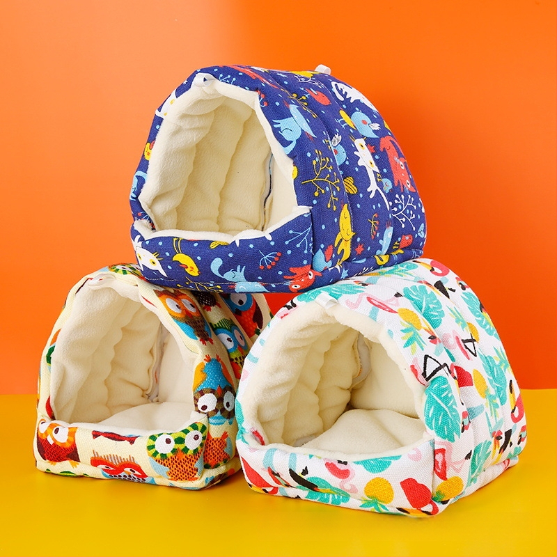 Medvilninis papūgų lizdas-hamakas su tigro raštu žiemai; kilmė Hebėja; privatūs prekiniai ženklai leidžiami