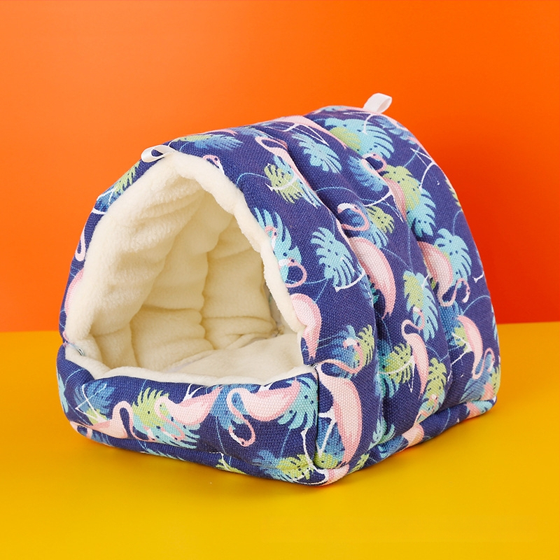 Medvilninis papūgų lizdas-hamakas su tigro raštu žiemai; kilmė Hebėja; privatūs prekiniai ženklai leidžiami