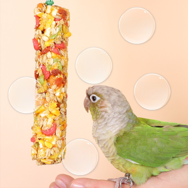 Papūgos kramymo lazdelė ir mokomoji užkanda – medžiaga iš penkių grūdų, prekių ženklas Happy Parrot, neimportuota