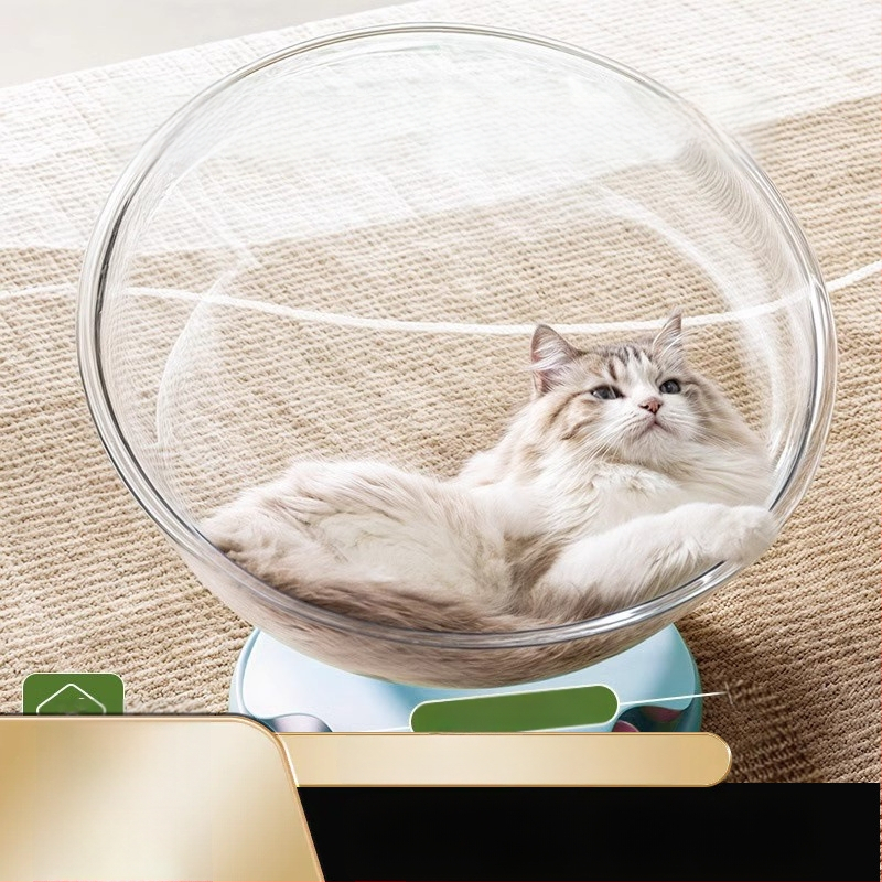Kosmosa kapsulas kaķu ligzda ar rotējošu platformu, pašizglītojoša kaķu rotaļlieta, iekšējai lietošanai, viss vienā — Materiāli: ABS/PP/PET; Iekštelpu lietošanai; Kaķiem