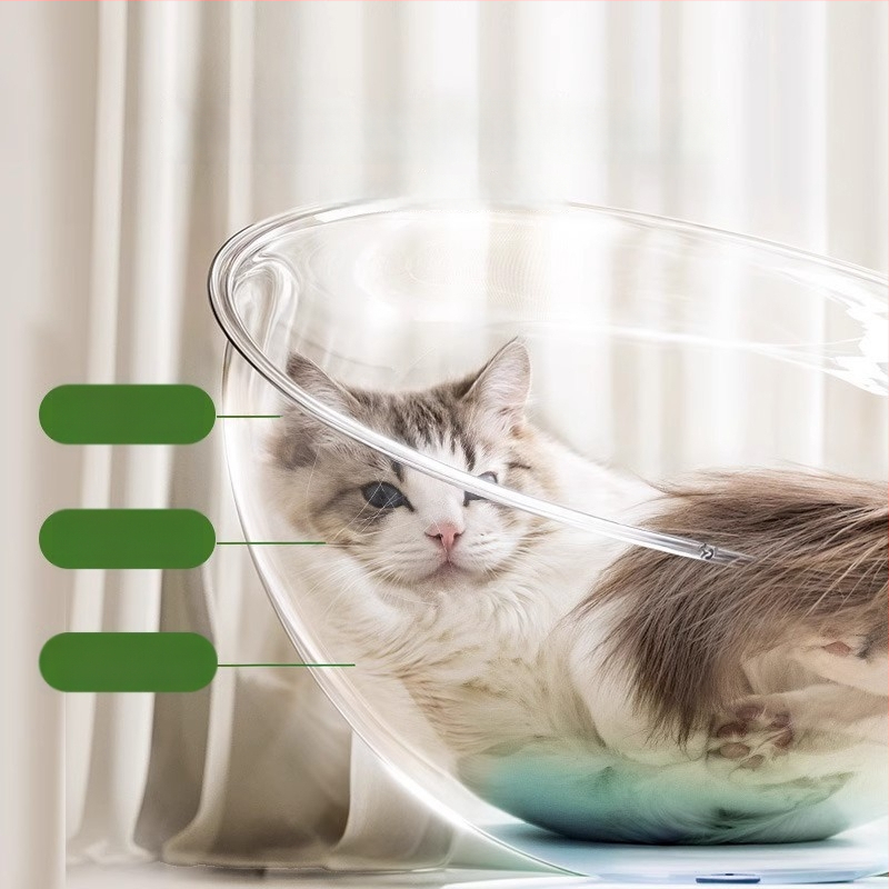 Kosmosa kapsulas kaķu ligzda ar rotējošu platformu, pašizglītojoša kaķu rotaļlieta, iekšējai lietošanai, viss vienā — Materiāli: ABS/PP/PET; Iekštelpu lietošanai; Kaķiem