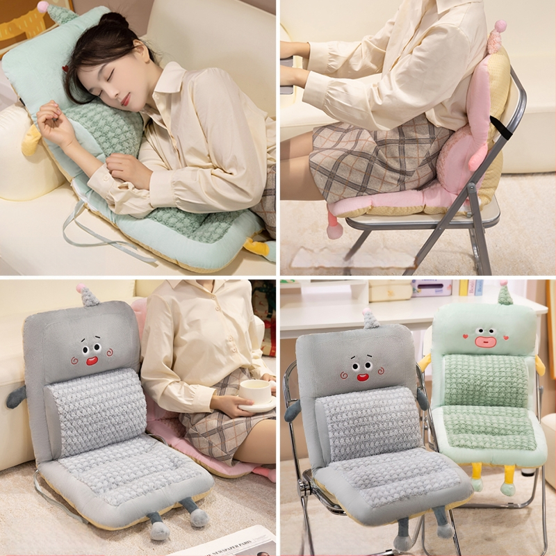 Ühekordne kontori istmepadja seljatugedega – plüüs, PP puuvillane täidis, anime karikatuuri muster, sobib magamistuppa või kontorisse