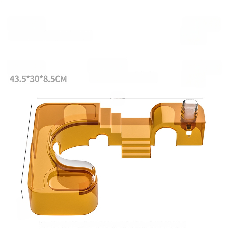 Hamsterių buveinė su panoraminiu skaidriu lizdu, taku ir vila; įskaičiuota vandens buteliukas ir maisto dubuo — Plastmasė, Prekės ženklas Silly Darling