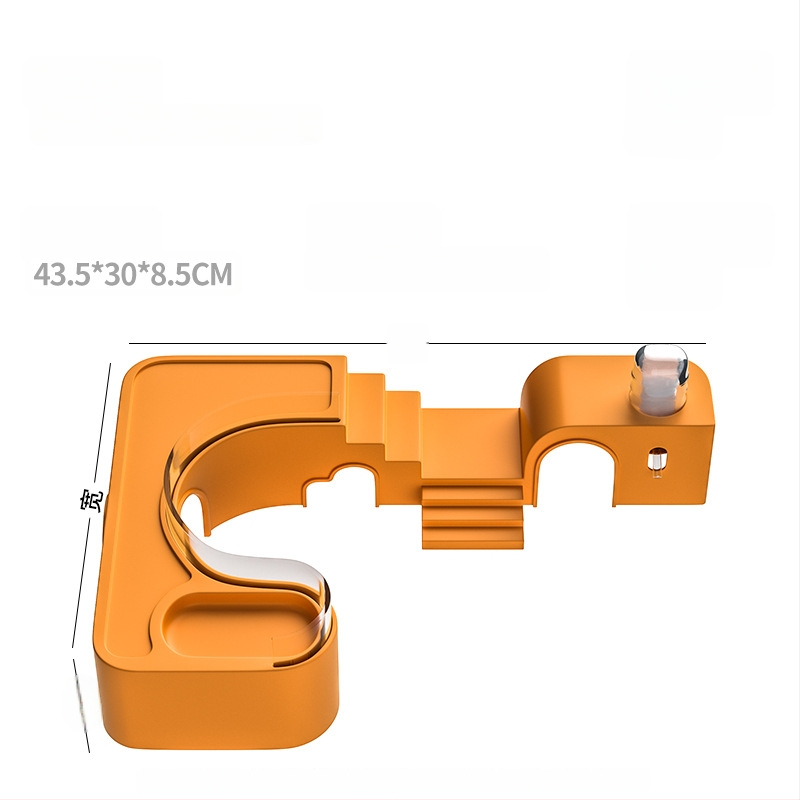 Hamsterių buveinė su panoraminiu skaidriu lizdu, taku ir vila; įskaičiuota vandens buteliukas ir maisto dubuo — Plastmasė, Prekės ženklas Silly Darling