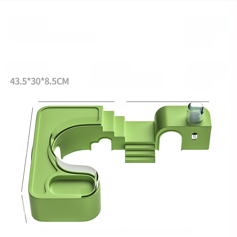 Hamsterių buveinė su panoraminiu skaidriu lizdu, taku ir vila; įskaičiuota vandens buteliukas ir maisto dubuo — Plastmasė, Prekės ženklas Silly Darling