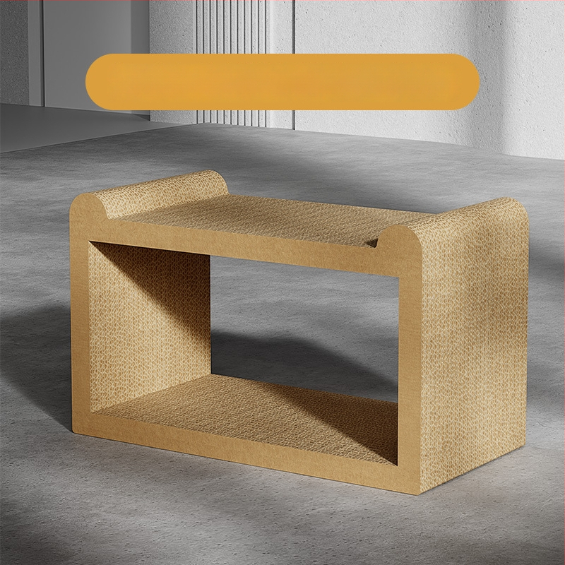 Kaķu ligzda ar skrāpēšanas dēli no viļņota kartona, karikatūras stilā, 1 gab