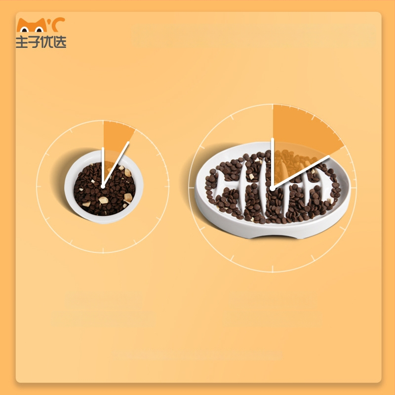 Master Preferred Kaķa Melamīna Bļoda ar Zivju Kaula Formu Lētai Ēšanai, Pret Aizrīšanos