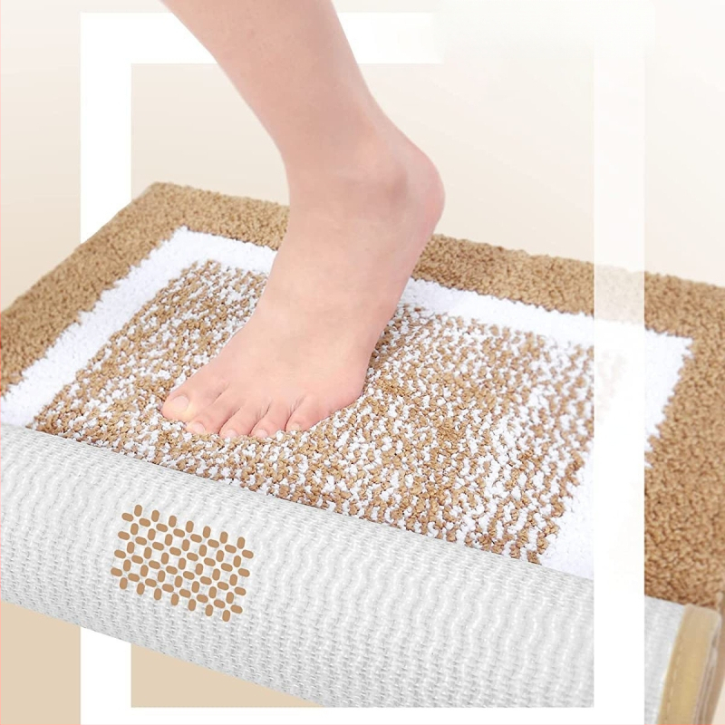 Mikropluošto vonios kambario įėjimo kilimėlis, kvadrato formos, 15 mm plaukų aukštis, skalbiasi mašina