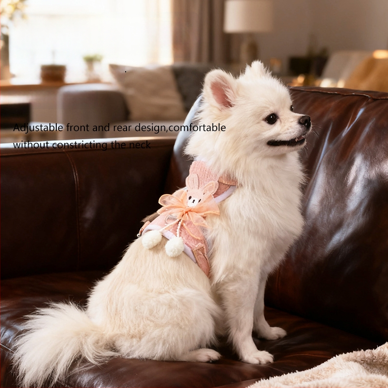 Mažų šunų krūtinės diržas, poliesteris, neatsijungiantis pavadėlis pasivaikščiojimams