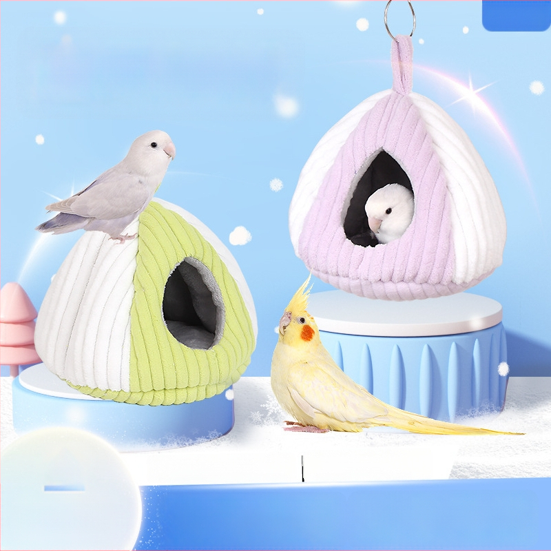 Žieminis audinio lizdas hamsters ir mažiems paukščiams, ovali forma, palaiko šilumą