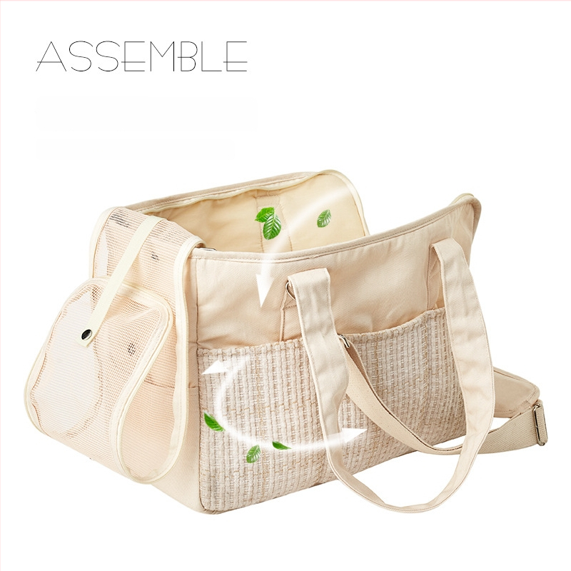 Korejos stiliaus kanvosinė pet maišelis su pečių juosta — vidaus gyvūnams, vieno spalvos raštas, vidutinio minkštumo kietumas