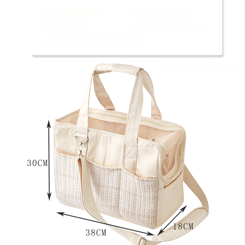 Korejos stiliaus kanvosinė pet maišelis su pečių juosta — vidaus gyvūnams, vieno spalvos raštas, vidutinio minkštumo kietumas