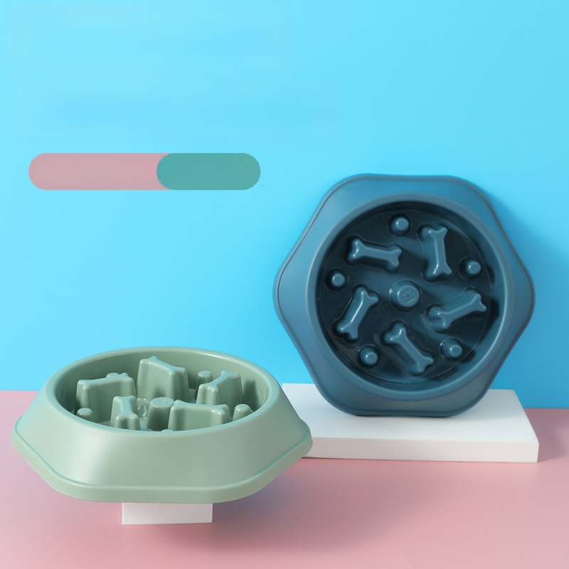 Bei Mu Ge PP suņa bļoda ar pret aizrīšanos un pret izplūdi, kaula formas lēnas ēdināšanas bļoda (viena bļoda)