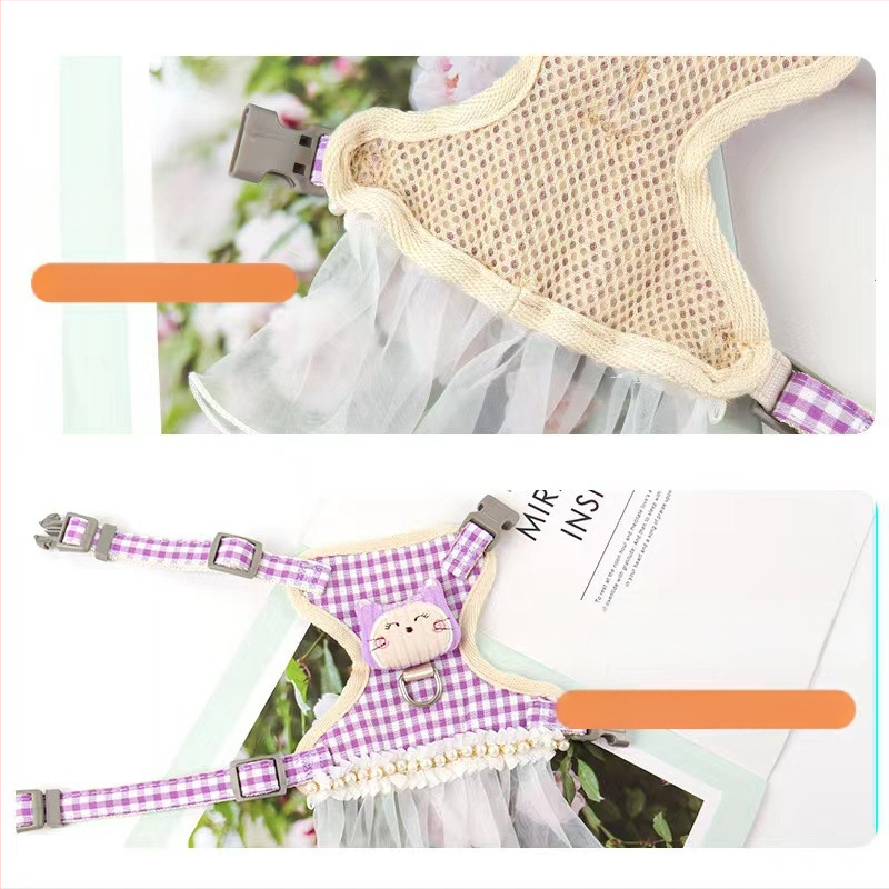 Katės pavadėlio ir apykaklės rinkinys, drobė, ištraukiamas, reguliuojamas