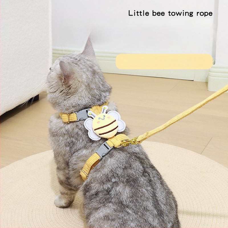 Nailonas katės harnizas su I formos krūtinės diržu, reguliuojamas, neatsukamas pavadėlis, kilmė Yiwu, prekė Jiawang yimiao