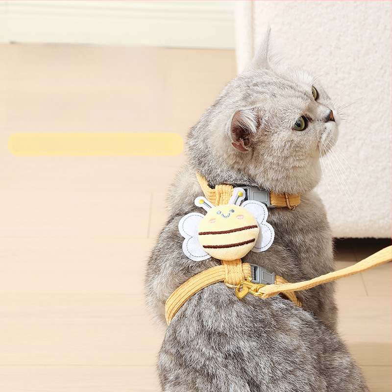 Nailonas katės harnizas su I formos krūtinės diržu, reguliuojamas, neatsukamas pavadėlis, kilmė Yiwu, prekė Jiawang yimiao