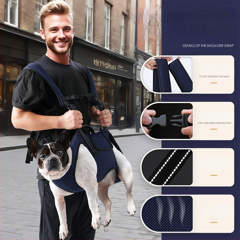 Kelioninė kuprinė šunims ir katėms su cross-body diržu, Oxford audinys, vieno atspalvio dizainas, vidutinio kietumo