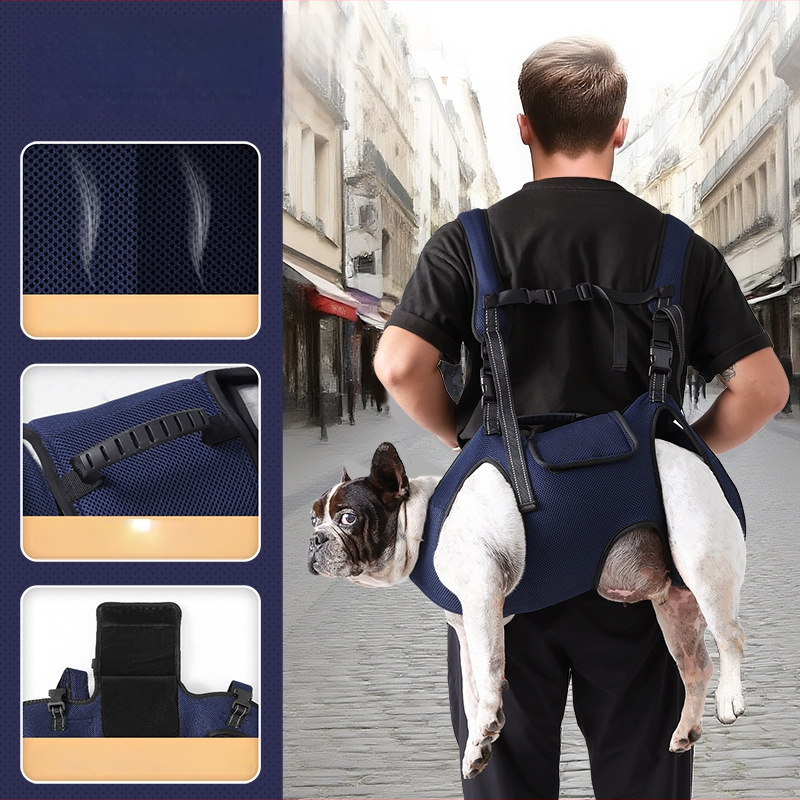 Kelioninė kuprinė šunims ir katėms su cross-body diržu, Oxford audinys, vieno atspalvio dizainas, vidutinio kietumo