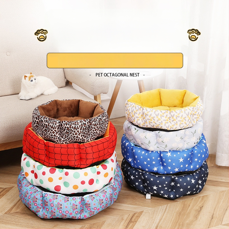 Augintinių lizdas – apvalus šiltas guolys šunims iš megztos medžiagos; prekė Delicious, kilmė Zhejiang (Medžiaga: megztas audinys; Kategorija: augintinių lizdas; Skirta: šunims; Kilmė: Zhejiang)