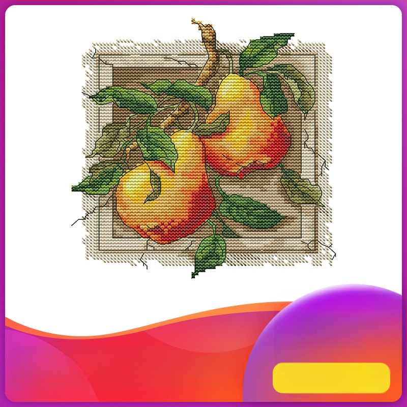 Kryžminio siuvinėjimo rinkinys - Kriaušės motyvas, 11CT audinys, Svetainės dekoras