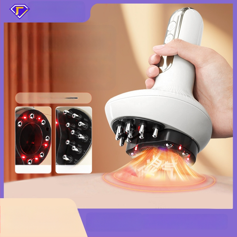 Elektriskā masāžas ierīce G16 ar temperatūras kontroli 38–48°C, 1200mAh akumulators, bezpakāpju ātrums, ABS korpuss