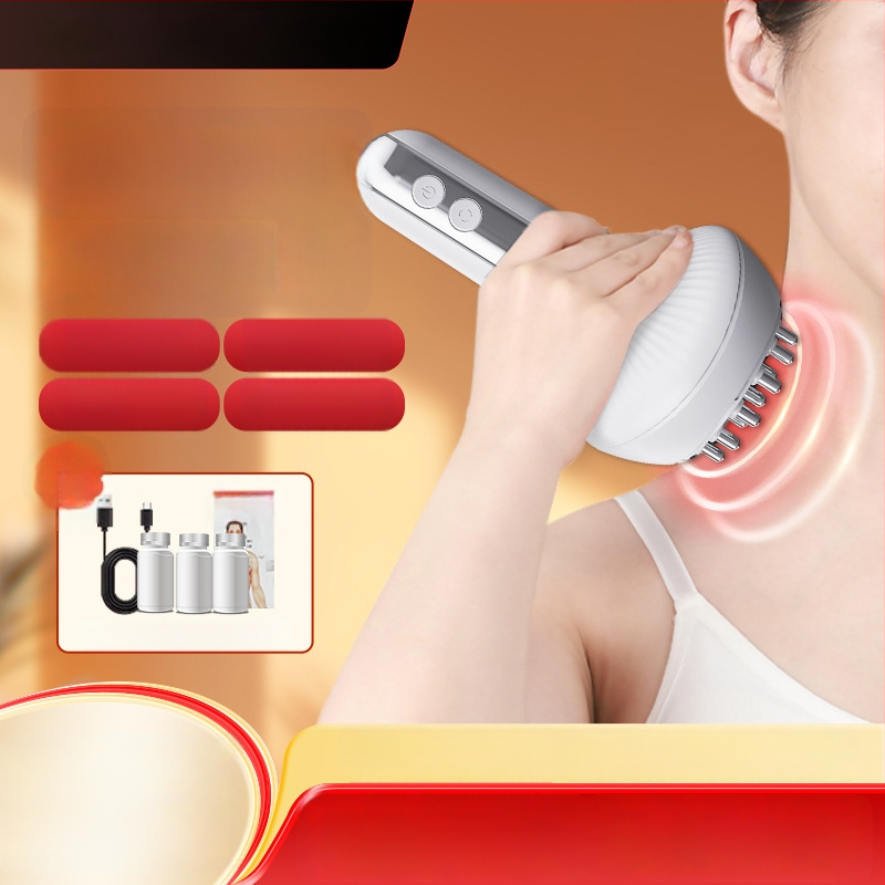 Elektriskā masāžas ierīce G16 ar temperatūras kontroli 38–48°C, 1200mAh akumulators, bezpakāpju ātrums, ABS korpuss