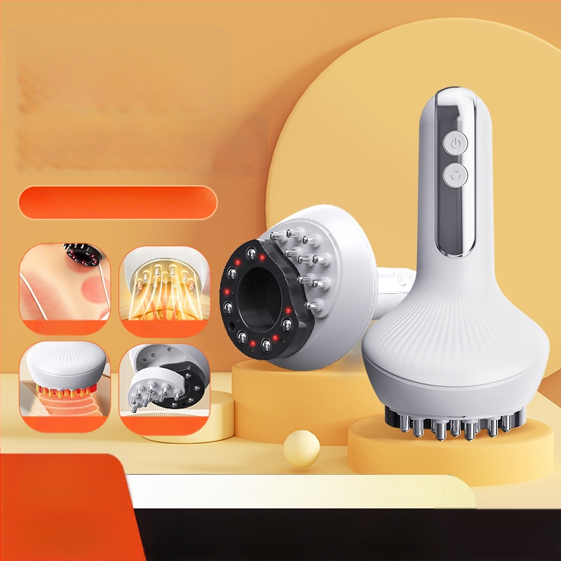 Elektriskā masāžas ierīce G16 ar temperatūras kontroli 38–48°C, 1200mAh akumulators, bezpakāpju ātrums, ABS korpuss