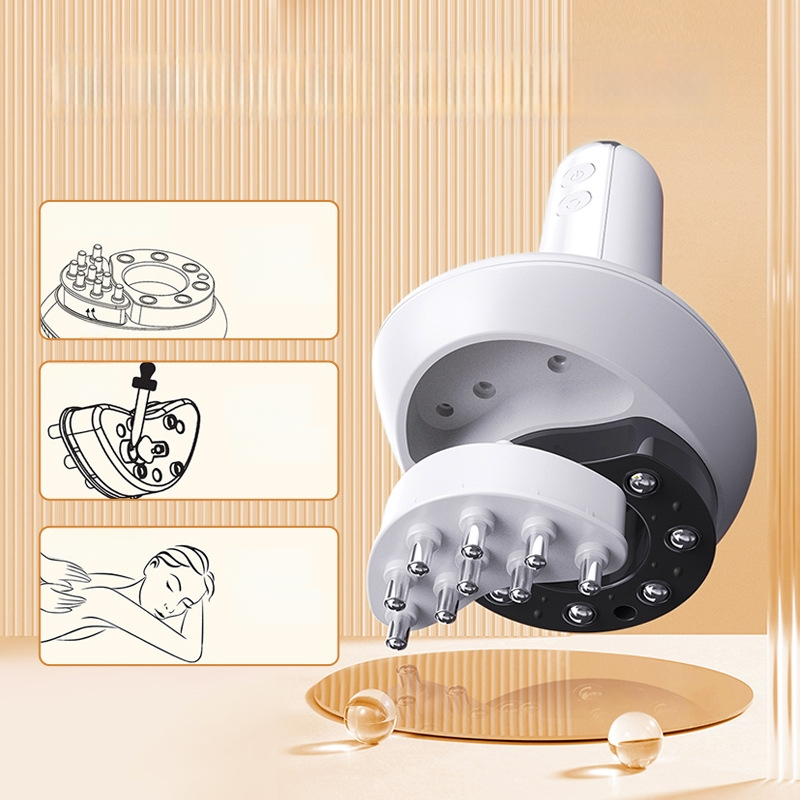 Elektriskā masāžas ierīce G16 ar temperatūras kontroli 38–48°C, 1200mAh akumulators, bezpakāpju ātrums, ABS korpuss