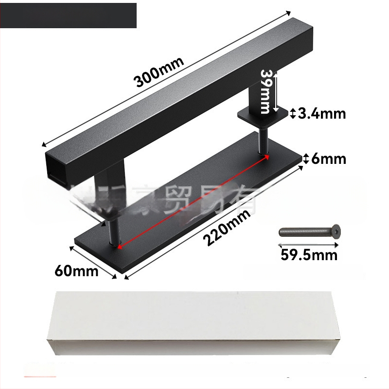 Šarų durų rankenėlė, dvipusė, iš nerūdijančio plieno 304 ir anglies plieno, paviršius: elektrostatinis purškimas ir vielinės tekstūros, skirtas slankiosioms durims