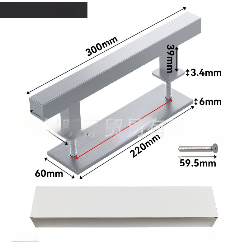 Šarų durų rankenėlė, dvipusė, iš nerūdijančio plieno 304 ir anglies plieno, paviršius: elektrostatinis purškimas ir vielinės tekstūros, skirtas slankiosioms durims