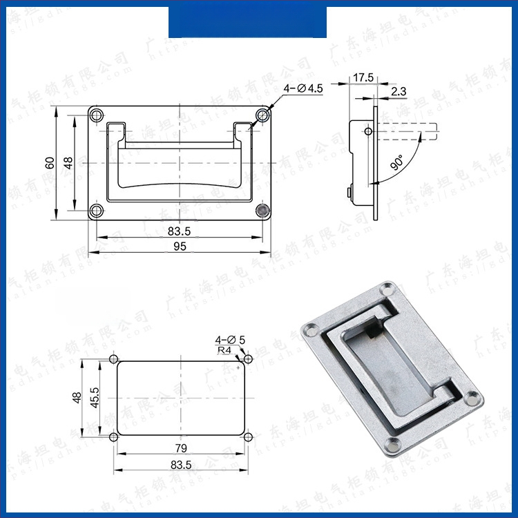 Haitan LS702 Panelinė rankenėlė spintelėms, paslėpta tvirtinimas, cinko lydinys, smėlio chromavimas