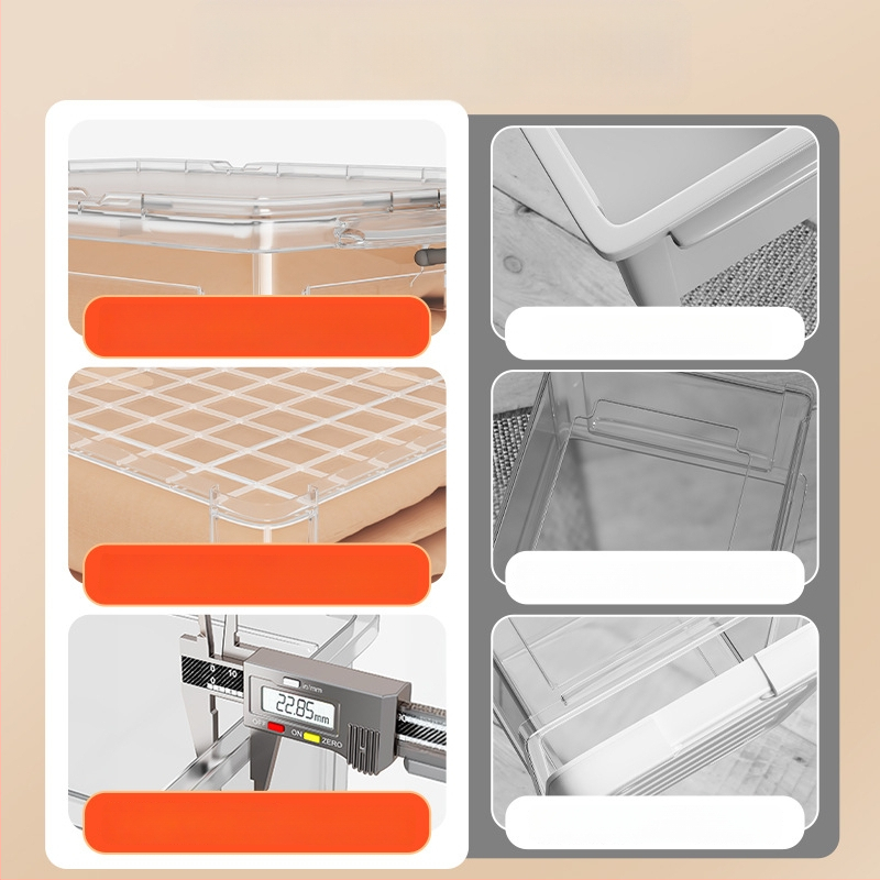 PP laikymo dėžė su ratukais, 30–40 L, nešiojama, paprastas šiuolaikinis dizainas