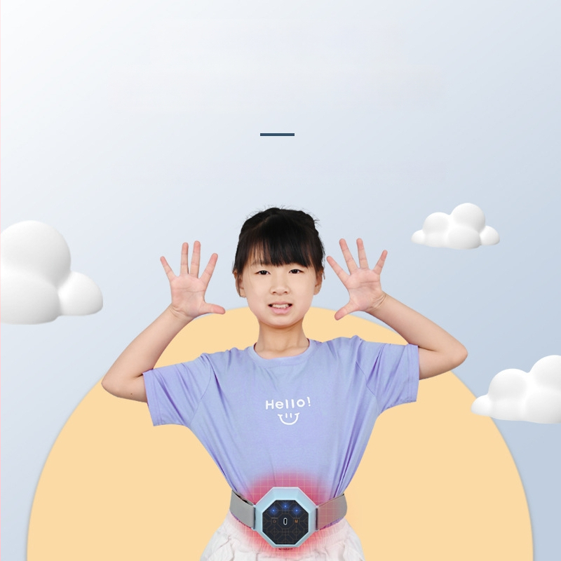 Bērniem paredzēts automātisks vēdera masieris – vēdera masāžas ierīce ar karstu kompresiju, kneading un imitētu roku masāžu, modelis MS-033