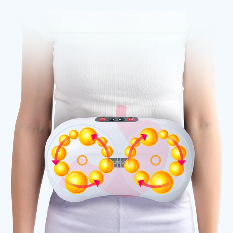 F5 Mājas lietošanai paredzēts divu disku vēdera masieris ar karsto kompresiju un mīcīšanu, strāvas padeve no tīkla, vadība ar pogu, gudrs taimeris