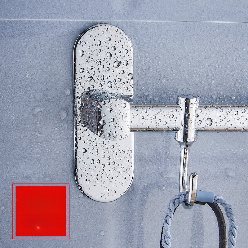 Nerūdijančio plieno rankšluosčių laikiklis, sieninis montavimas, be gręžimo, chromuota danga, su vienu stulpeliu