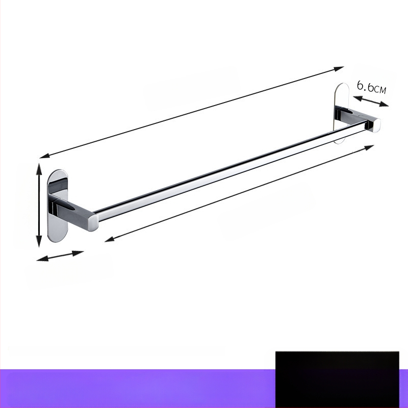 Nerūdijančio plieno rankšluosčių laikiklis, sieninis montavimas, be gręžimo, chromuota danga, su vienu stulpeliu