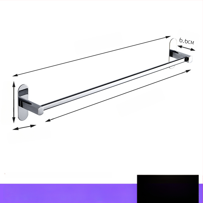 Nerūdijančio plieno rankšluosčių laikiklis, sieninis montavimas, be gręžimo, chromuota danga, su vienu stulpeliu