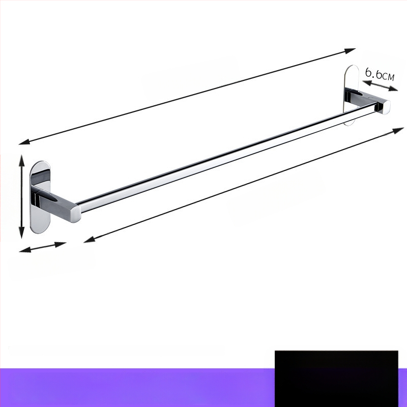 Nerūdijančio plieno rankšluosčių laikiklis, sieninis montavimas, be gręžimo, chromuota danga, su vienu stulpeliu