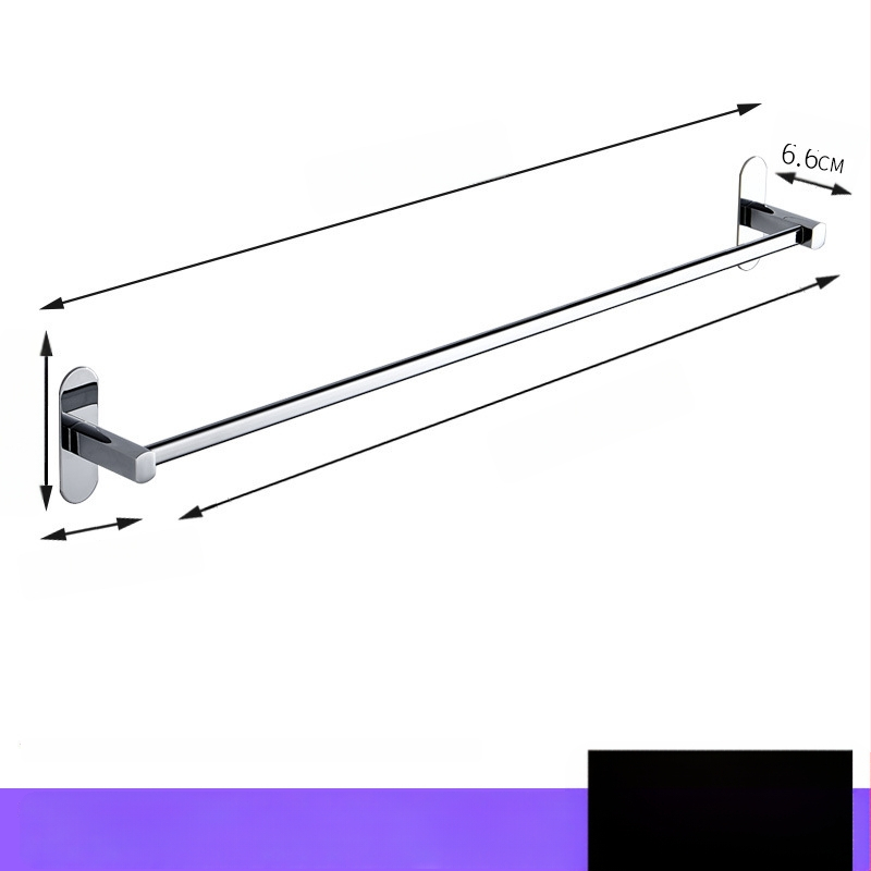 Nerūdijančio plieno rankšluosčių laikiklis, sieninis montavimas, be gręžimo, chromuota danga, su vienu stulpeliu