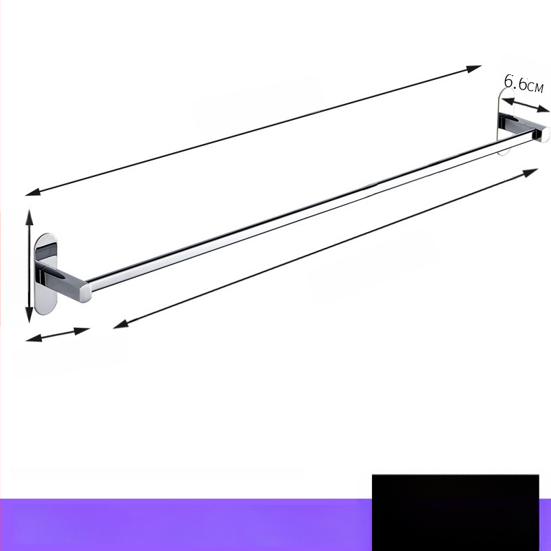 Nerūdijančio plieno rankšluosčių laikiklis, sieninis montavimas, be gręžimo, chromuota danga, su vienu stulpeliu